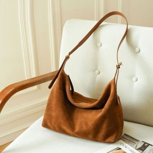 Premium Leather Commuter Tote: Stylish Shoulder Crossbody Bag for Daily Use