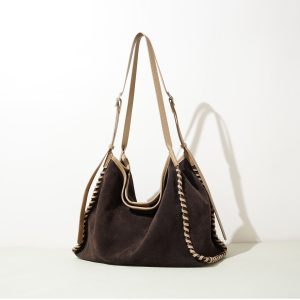 Womens Matte Leather Chain Crossbody Bag for Commuting and Everyday Use