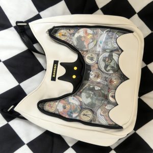 Bat-Shaped Clear Display Crossbody Bag – PU Leather, Stylish and Functional