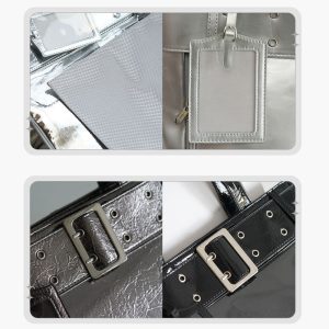 Belt Style Ita Bag - Spacious Y2K Silver Tote Ita Bag