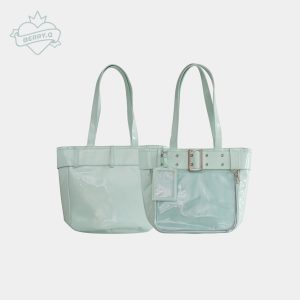 Belt Style Ita Bag - Spacious Y2K Silver Tote Ita Bag