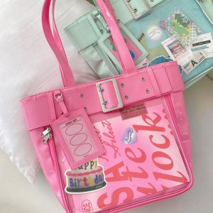 Belt Style Ita Bag - Spacious Y2K Silver Tote Ita Bag