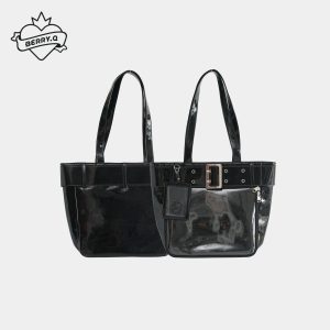 Belt Style Ita Bag - Spacious Y2K Silver Tote Ita Bag