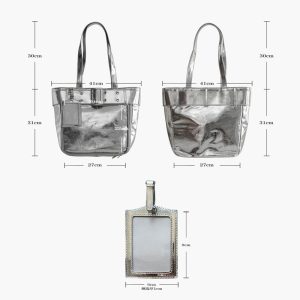 Belt Style Ita Bag - Spacious Y2K Silver Tote Ita Bag