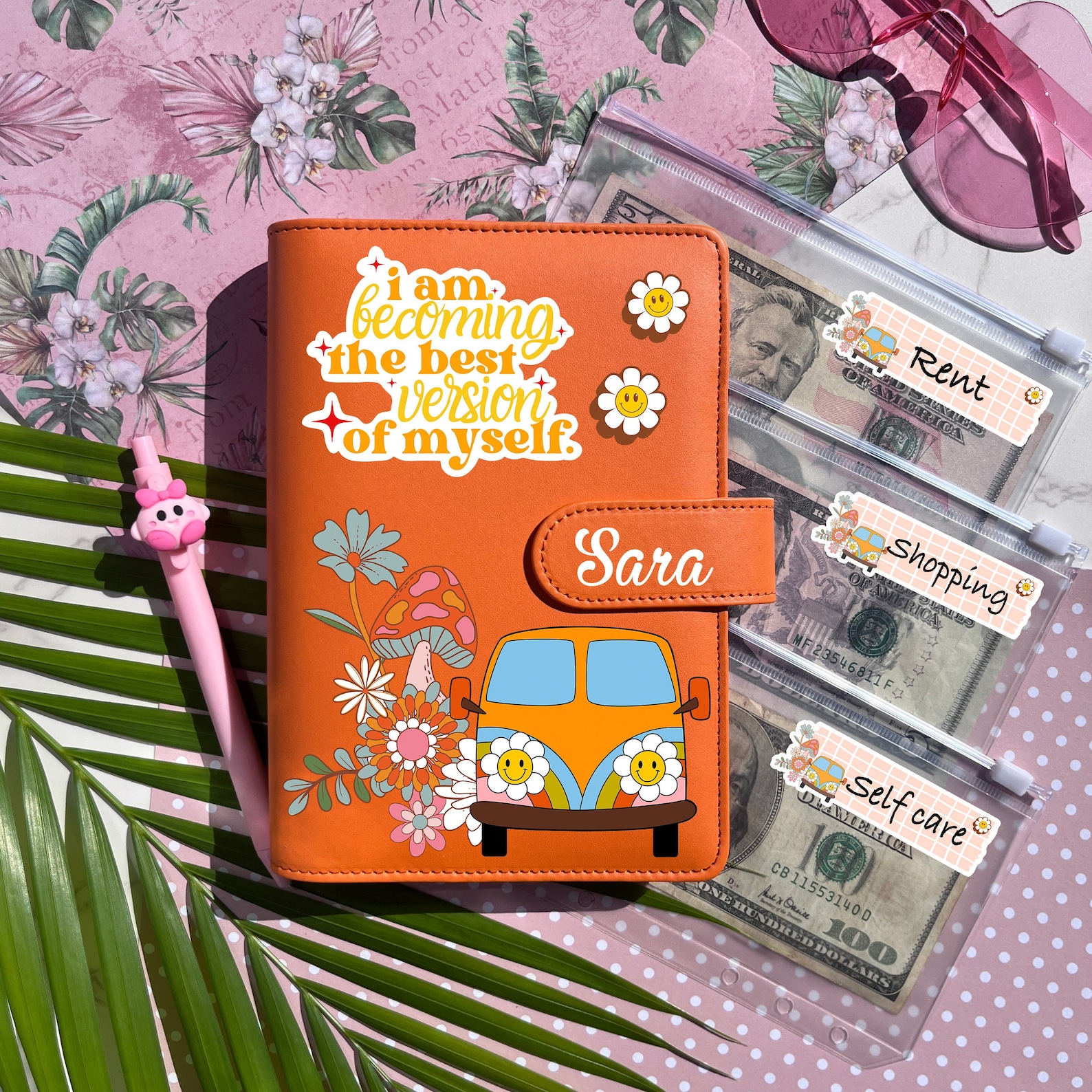 Best version of yourself BUDGET BINDER, Personalized Images Monthly Budget Planner, Cash Envelopes, A6 Budget Wallet, Budget Book