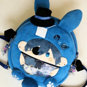 Black Butler Ciel Phantomhive Ita Bag Plush Backpack or Crossbody – Anime Cosplay Shoulder Bag, Kawaii Ita Bag Gift for Fans