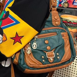 Black Edgy y2k Shoulder Bag Gothic Punk Grunge Statement Handbag Gift for birthday Concert outfit