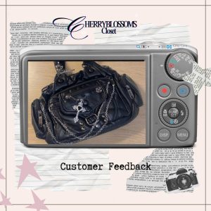 Black Edgy y2k Shoulder Bag Gothic Punk Grunge Statement Handbag Gift for birthday Concert outfit