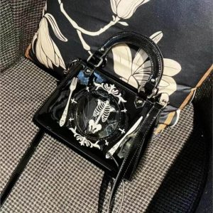 Black Halloween Ita Bag – Japanese Style Harajuku Square Crossbody Shoulder Handbag for Women Y2K