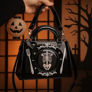 Black Halloween Ita Bag – Japanese Style Harajuku Square Crossbody Shoulder Handbag for Women Y2K