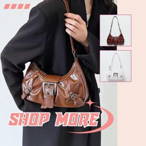 Black Retro Baguette Bag Y2K Streetwear Purse Gift For Her Everyday Bag