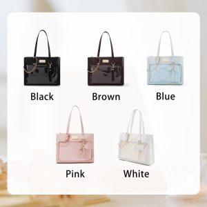 Bow Ita Bag with Clear Window for Pins, Large Capacity Ita Shoulder Tote Bag, Anime Pin Display, Transparent Window Ita Bag, Cute Handbag