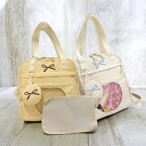 Bow Ita Bag with Coin Purse, Personalized Ita Bag, Cute Nylon Crossbody Tote, Pin Display Bag, Anime Ita Crossbody Bag, Small Bag for Women