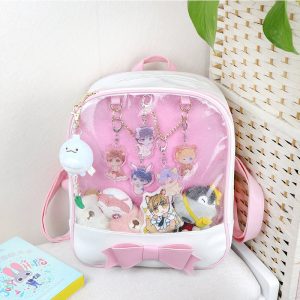 Bowknot Candy Color Pins Display Backpack Bag