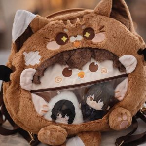 Bungo Stray Dogs Dazai Osamu Ita Bag Plush Backpack or Crossbody – Anime Cosplay Shoulder Bag, Kawaii Ita Bag Gift for Fans