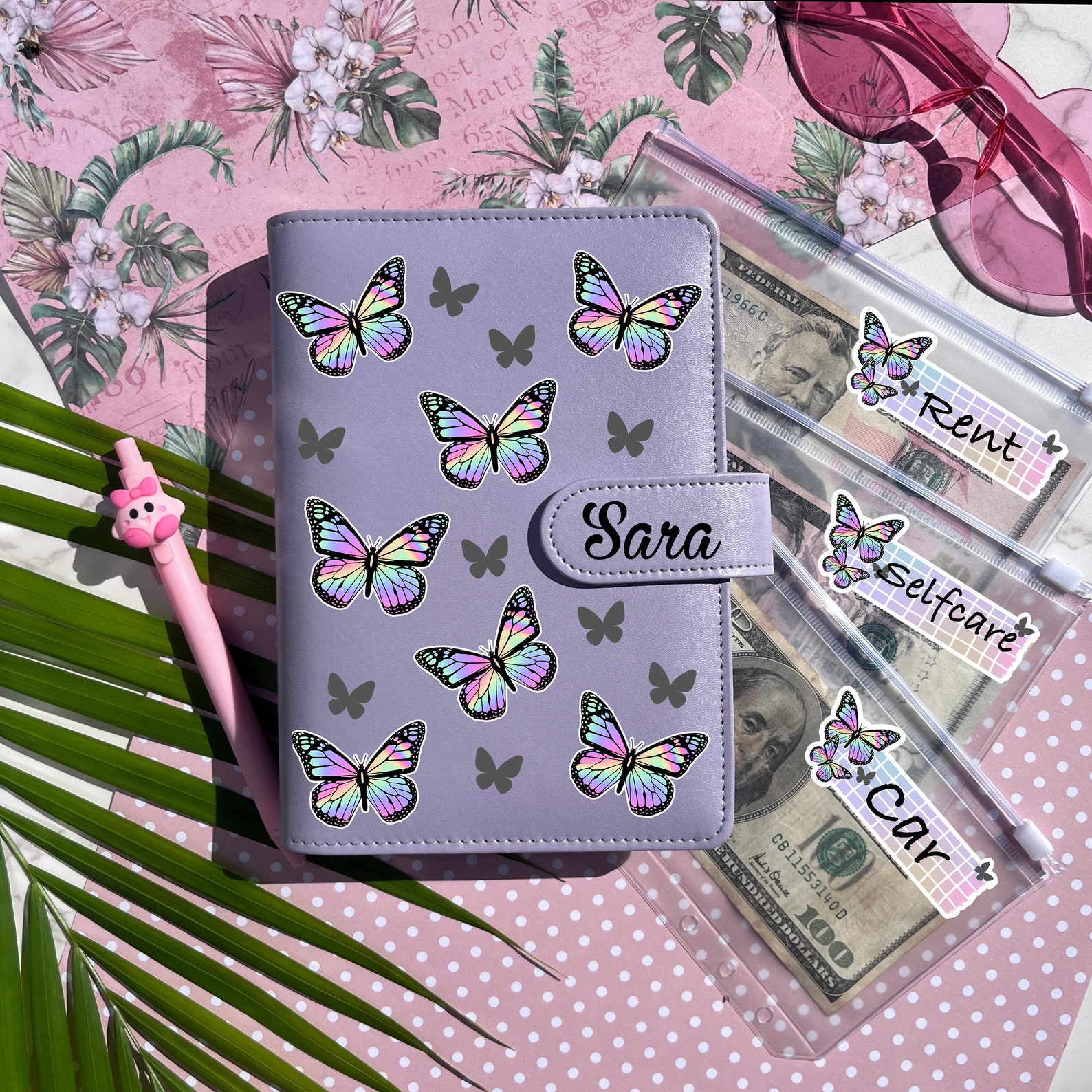 Butterfly BUDGET BINDER, Personalized Images Monthly Budget Planner, Cash Envelopes, A6 Budget Wallet, Budget Book