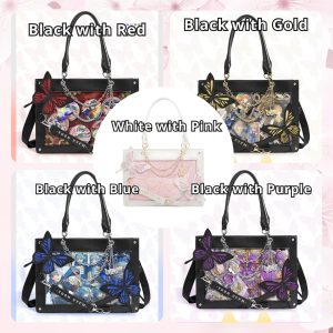 Butterfly ita bag, anime ita bag, kawaii display bag, enamel pin ita bag, Butterfly ita bag, fantasy cosplay bag, kawaii ita crossbody