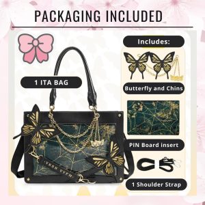 Butterfly ita bag, anime ita bag, kawaii display bag, enamel pin ita bag, Butterfly ita bag, fantasy cosplay bag, kawaii ita crossbody
