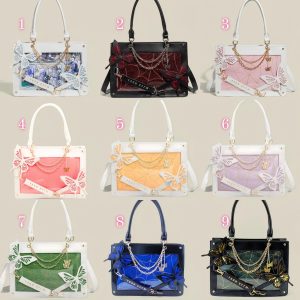 Butterfly Web Ita Tote Bag – PU Leather Display Shoulder & Crossbody Purse for Pins, Keychains and Anime Merch | Gifts for Otaku, Collectors