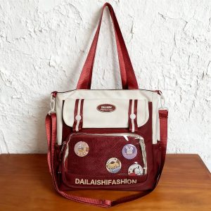 Campus-Style Ita Bag with Clear Display Window – Shoulder, Tote & Crossbody Bag for Anime Fans and Collectors