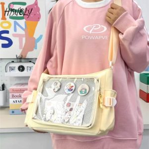 Candy Color Ita Bag: Kawaii Preppy Crossbody Shoulder Tote