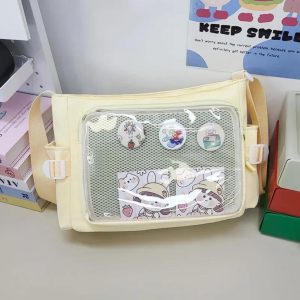 Candy Color Ita Bag: Kawaii Preppy Crossbody Shoulder Tote