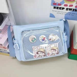 Candy Color Ita Bag: Kawaii Preppy Crossbody Shoulder Tote