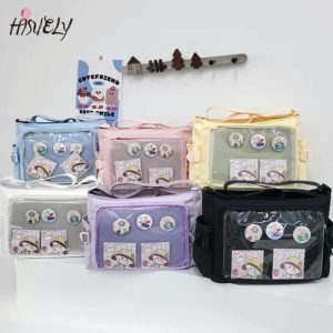 Candy Color Ita Bag: Kawaii Preppy Crossbody Shoulder Tote