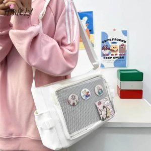Candy Color Ita Bag: Kawaii Preppy Crossbody Shoulder Tote
