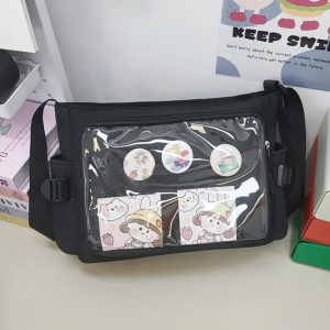 Candy Color Ita Bag: Kawaii Preppy Crossbody Shoulder Tote