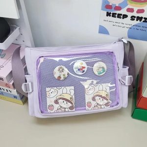 Candy Color Ita Bag: Kawaii Preppy Crossbody Shoulder Tote