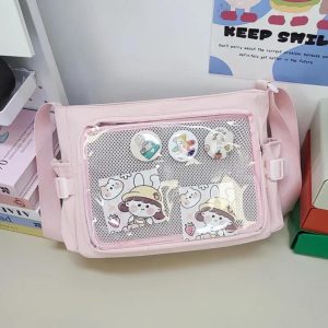 Candy Color Ita Bag: Kawaii Preppy Crossbody Shoulder Tote