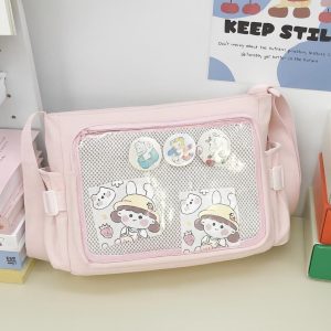 Candy Color Itabag: Anime Badge Display Crossbody Bag