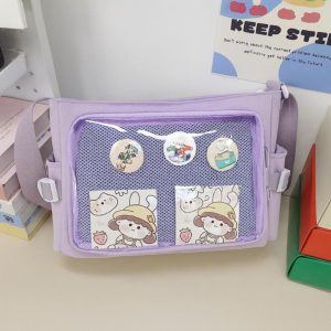 Candy Color Itabag: Anime Badge Display Crossbody Bag