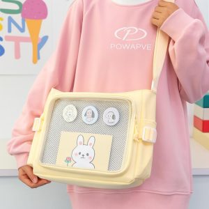 Candy Color Itabag: Anime Badge Display Crossbody Bag
