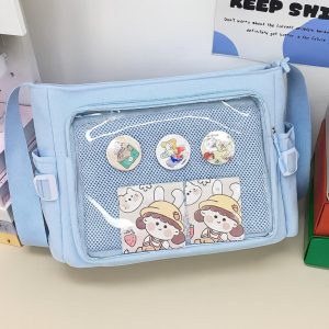 Candy Color Itabag: Anime Badge Display Crossbody Bag
