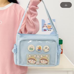 Candy Color Itabag: Anime Badge Display Crossbody Bag