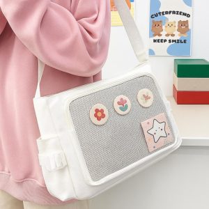 Candy Color Itabag: Anime Badge Display Crossbody Bag