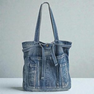 Casual Denim Tote Bag – Large Capacity Women’s Shoulder Handbag