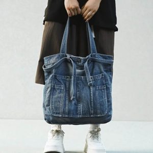 Casual Denim Tote Bag – Large Capacity Women’s Shoulder Handbag
