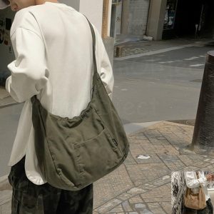 Casual Nylon Crossbody Bag, Messenger Handbag with Zipper, Lightweight Travel Bag, Multi-Color Shoulder Bag, Nylon Vintage Student Bag