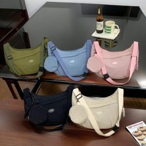 Casual Nylon Shoulder Bag, Crossbody Bag with Coin Purse, Trendy Crossbody for Women, Perfect for Work, Travel & Everyday Use, Student Bag