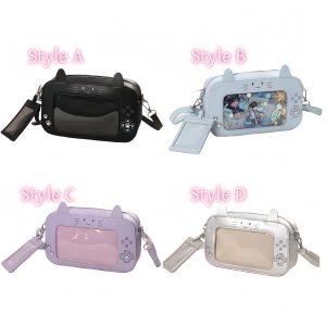 Cat Game Console Ita Bag – Kawaii Display Crossbody Bag for Anime Collectors & Gamers, Cute Shoulder Purse Gift for Fans