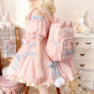 CatFace ita backpack, Kawaii ITA backpack, pin display bag, clear window ita bag, anime convention bag, kawaii ita bag, enamel pin bag