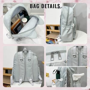 CatFace ita backpack, Kawaii ITA backpack, pin display bag, clear window ita bag, anime convention bag, kawaii ita bag, enamel pin bag