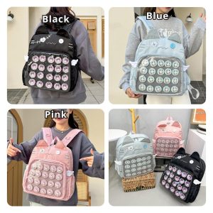 CatFace ita backpack, Kawaii ITA backpack, pin display bag, clear window ita bag, anime convention bag, kawaii ita bag, enamel pin bag