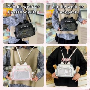 Catface ita bag & backpack, plush ita backpack, crossbody ita bag, kawaii ITA bag, enamel pin ita bag, anime convention ita bag