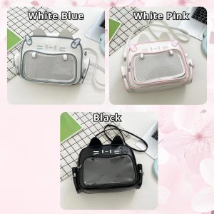 Catface ita bag & backpack, plush ita backpack, crossbody ita bag, kawaii ITA bag, enamel pin ita bag, anime convention ita bag