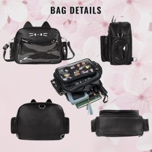 Catface ita bag & backpack, plush ita backpack, crossbody ita bag, kawaii ITA bag, enamel pin ita bag, anime convention ita bag