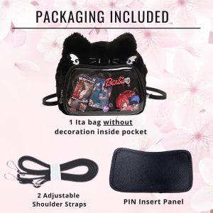 Catface plushie ita bag & backpack, plush ita backpack, crossbody ita bag, kawaii plushie bag, enamel pin ita bag, anime convention ita bag